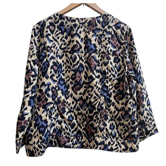 Pendleton Silk Ikat Print Bracelet Sleeve Button Lightweight Jacket Petite Large - Picture 5 of 13